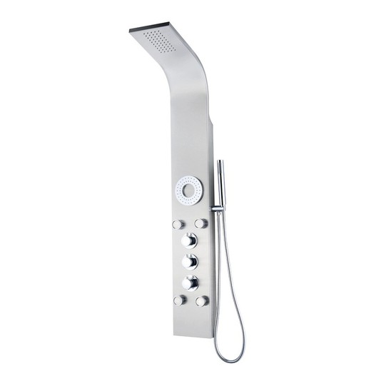 Stainless steel shower column in silver, 20 x 45 x 140 cm | Lusso Spa