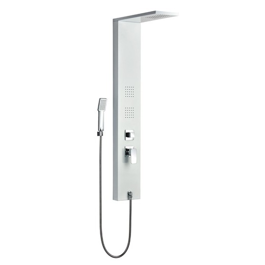 Stainless steel shower column in silver, 20 x 50 x 130 cm | Lusso Calm
