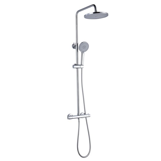 Stainless steel shower column in silver, 2.4 x 34 x 83/119 cm | Chillout River