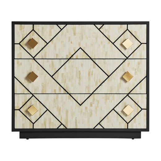 Συρταριέρα Charmes από φυσικό ξύλο MDF, 90 x 42 x 77 cm