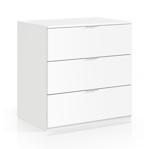 Komoda z 3 szufladami w kolorze białym, 77 x 38 x 80 cm