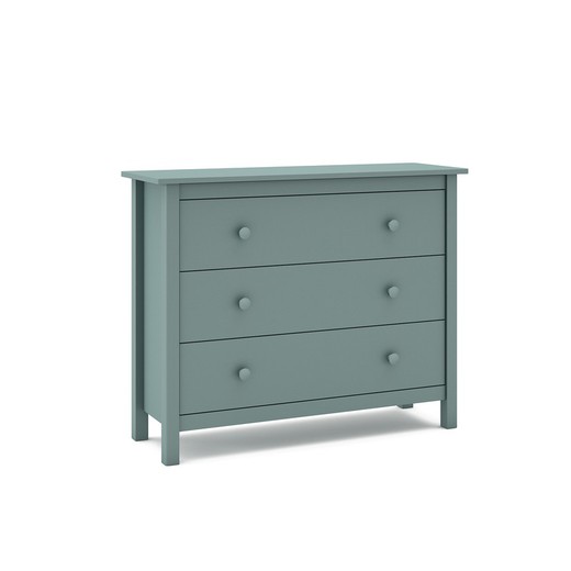 Pine chest of drawers in green, 100 x 40 x 80 cm | Max