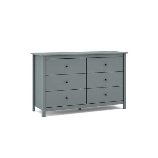 Pine chest of drawers in green, 130 x 45 x 80 cm | misty