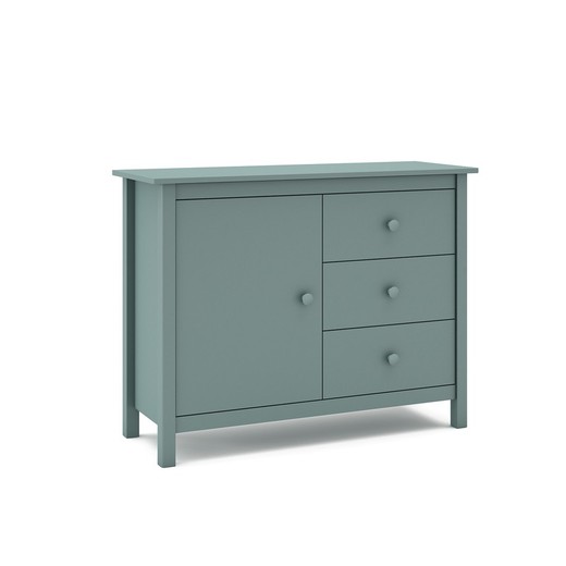 Pine chest of drawers in green, 90 x 40 x 80 cm | Max