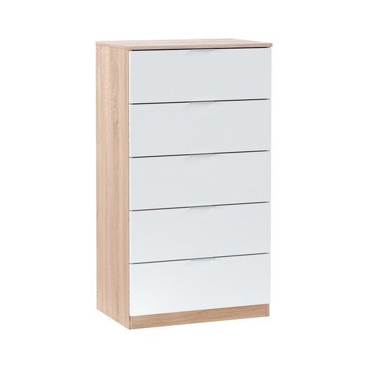 Commode en bois blanc/naturel, 60x40x110 cm | EST