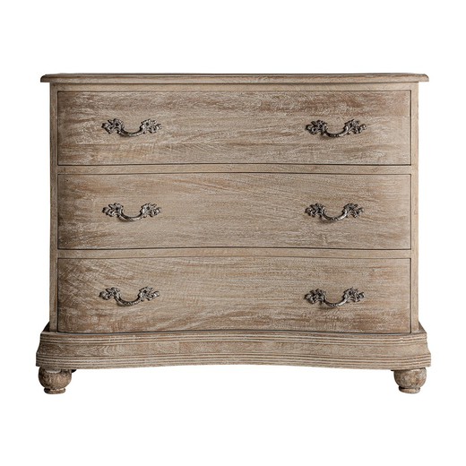 Herny chest of drawers in natural mango wood, 111 x 42 x 90 cm