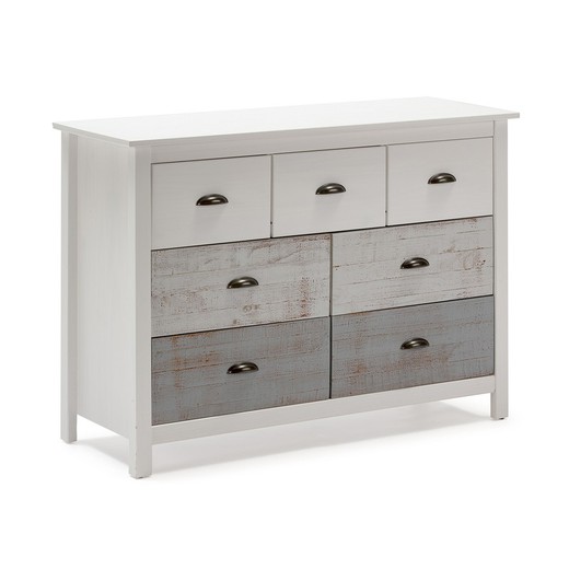 White/Grey Pine Dresser ROMANTICA, 110x40x80 cm