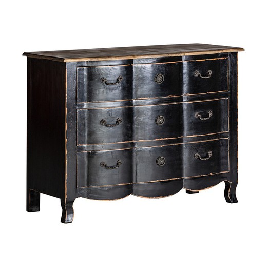 ZENICA chest of drawers in Black/Natural Elm, 110x48x85 cm.