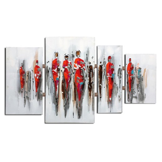 Zusammensetzung abstrakte Box Menschen (124 x 70 cm) | Abstrakte Serie