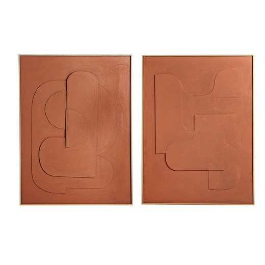 Set of 2 canvas pictures in brown, 120 x 4 x 120 cm | Also