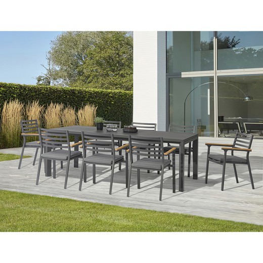 Garden dining set in anthracite aluminum | Noosa + Broome