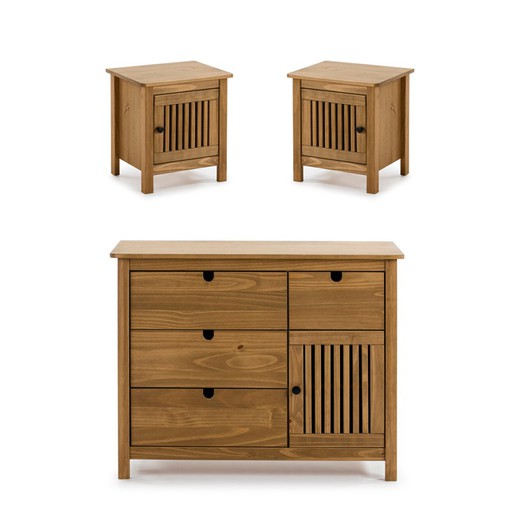 Bedroom set, chest of drawers and 2 small tables | Bruna