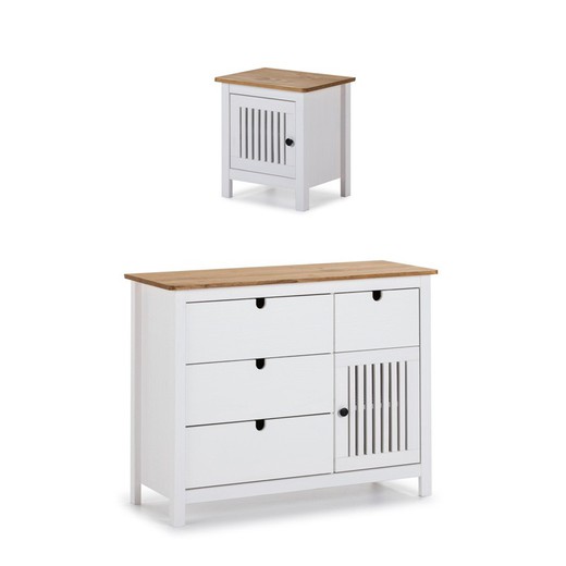 Bedroom set, chest of drawers and small table | Bruna