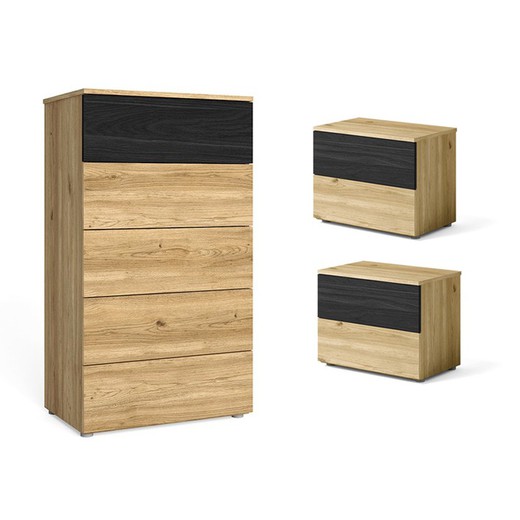 Bedroom set, chest of drawers and 2 small tables | Care