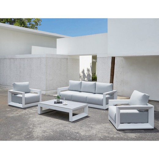 Conjunto de jardín en aluminio color blanco | Onix