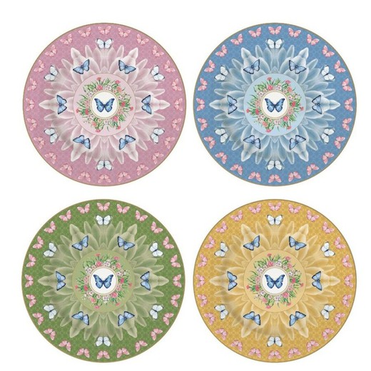 Set of porcelain dessert plates in multicolor | Spring Parade