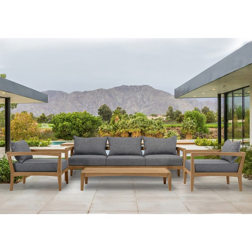 Garden sofa set in honey-colored teak | Roxas L
