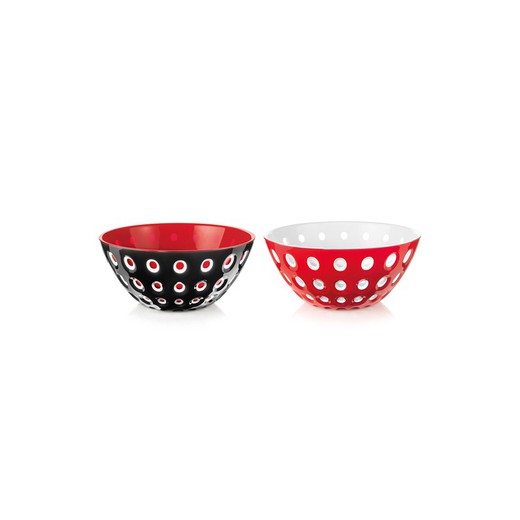 Le Murrine specialsæt bestående af 2 skåle i sort, rød og hvid, Ø25x11 cm