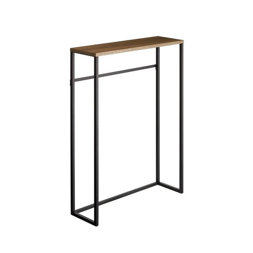 Steel and wood console in black and natural, 60 x 18.5 x 80.5 cm | Tower