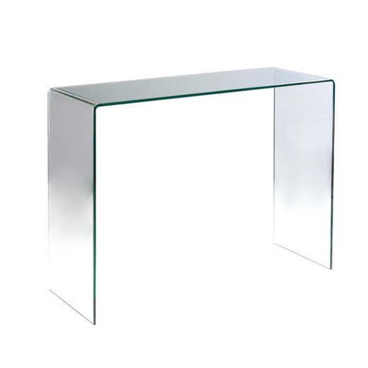 Consolle in vetro trasparente, 110x40x85 cm
