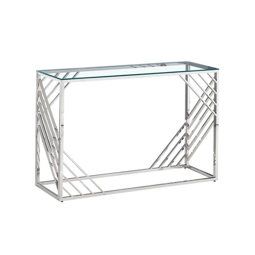 Glas- og stålkonsol 120 x 40 x 78 cm