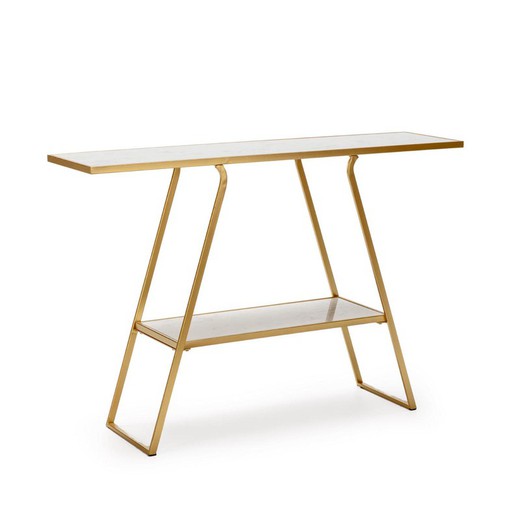 Τραπέζι κονσόλας από χρυσό/λευκό μάρμαρο και σίδηρο, 119 x 30 x 80 cm