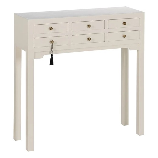 Consola de madera de abeto en blanco, 85 x 26 x 85 cm | Nadia