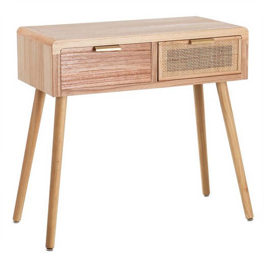 Paulownia houten console in naturel, 80 x 40 x 78 cm | Honing