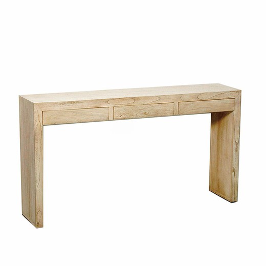 Console en bois vierge, 140x30x75 cm