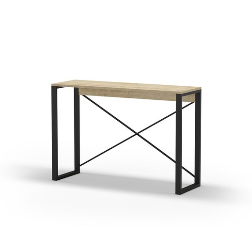 Consola de madera y metal en color roble y negro, 110 x 35 x 76 cm | Archie