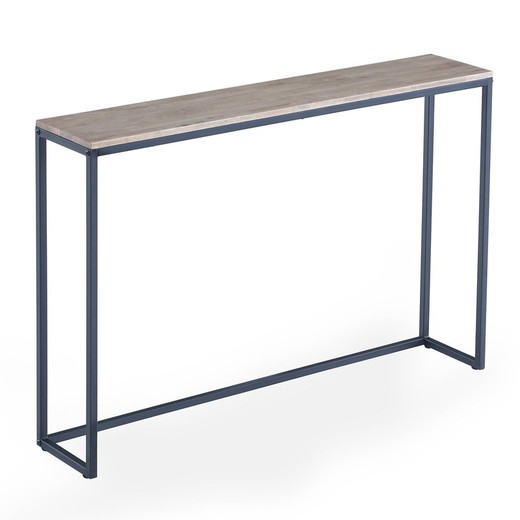 Light/black natural wood and metal console, 120 x 24 x 80 cm | Jack