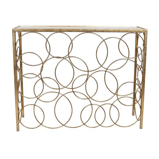 Onni Console Table in Metal and Gold/Mirrored Glass, 100x30x80 cm