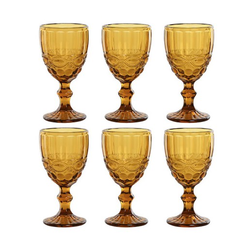 Amber glass water glass, 8.7 x 8.7 x 17 cm | Classic Garbo