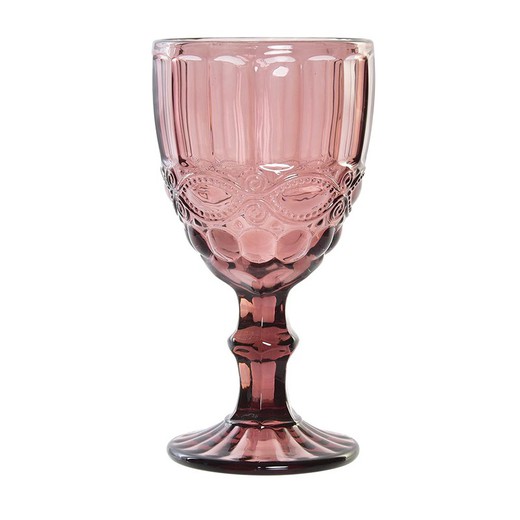 Kristallen waterglas in roze, Ø 8,7 x 17 cm | Cabraal