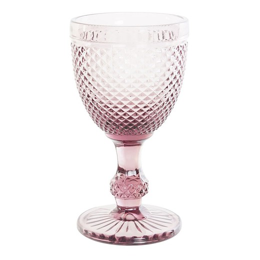 Krystal vandglas i pink, Ø 8,7 x 17 cm | Da Gama