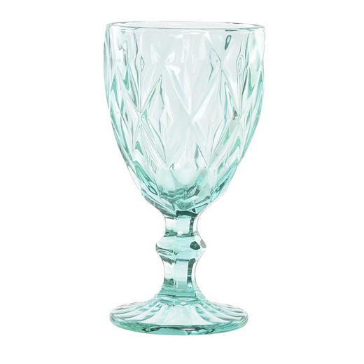 Kristallvattenglas i turkos, Ø 8,7 x 17 cm | Magellan