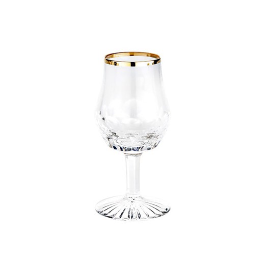 Verre à liqueur en cristal et or transparent et doré, Ø 5,7 x 11,4 cm | S. Carlos