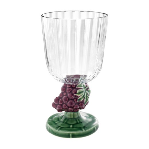 Earthenware and glass cup in purple and green, Ø 9 x 16.5 cm | Carmen Uvas