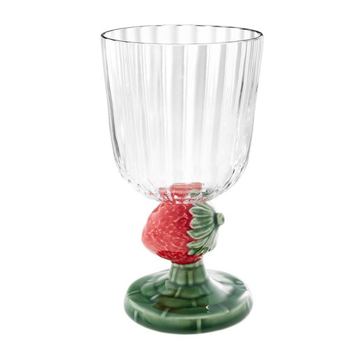 Copa de loza y vidrio en rojo y verde, Ø 9 x 16,5 cm | Carmen Fresas