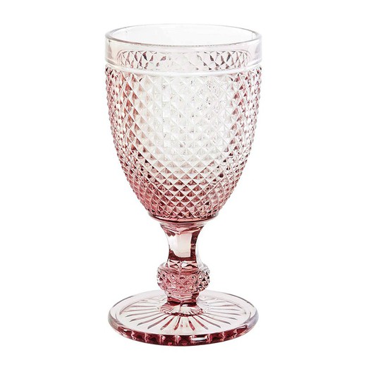 Kristall vinglas i rosa, Ø 8 x 15,5 cm | Da Gama