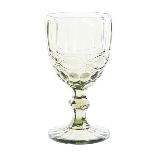 Copa de vino de cristal en verde, Ø 8 x 15,5 cm | Cabral
