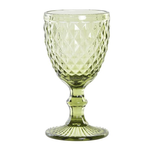 Kryształowy kieliszek do wina w kolorze zielonym, Ø 8 x 15,5 cm | Dni