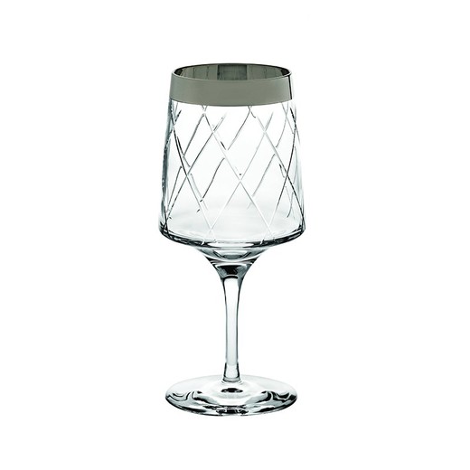 Weinglas L aus Silber und transparentem Glas, Ø 9,7 x 21,9 cm | Biarritz