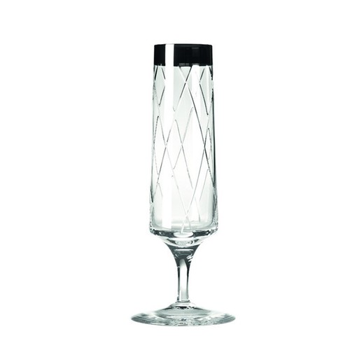 Copa flauta de cristal plateada y transparente, Ø 8,2 x 20,9 cm | Biarritz