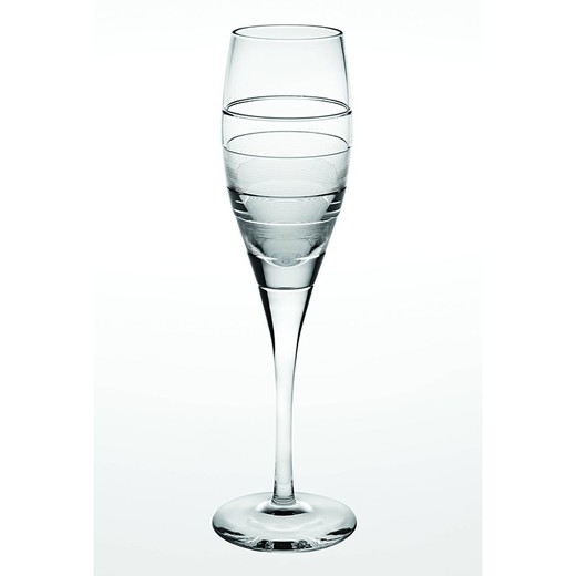Transparent glass flute cup, Ø 8 x 26 cm | Vinyl