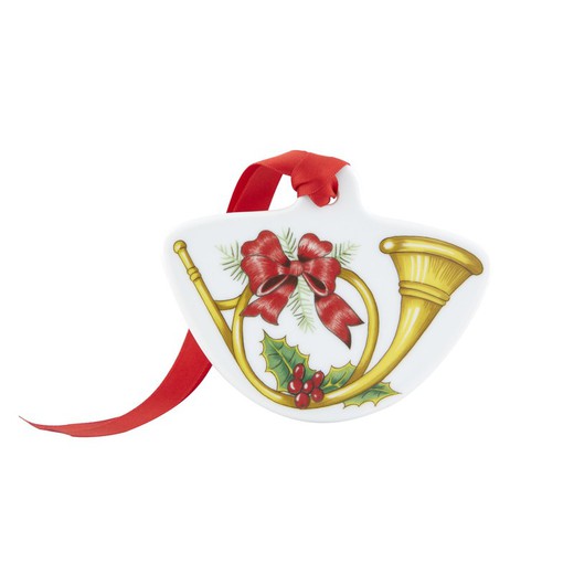 White, green and red porcelain Christmas tree horn, 8.3 x 10.4 x 0.4 cm | christmas magic