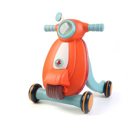 Pomarańczowo-niebieski jeździk z polietylenu, 43x45x52 cm | Chodzik dla dzieci