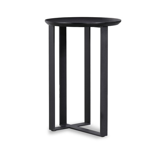 COX | Μαύρο ξύλινο βοηθητικό τραπέζι Ø45 x 67 cm