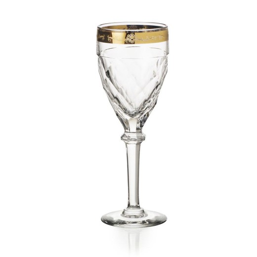 Glassware with 62 pieces of transparent and golden glass | Palazzo Gold