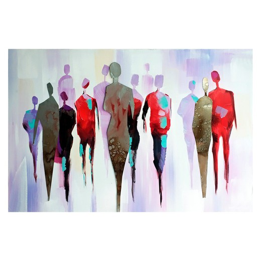 Abstract schilderij wandelaars (120 x 80 cm) | Abstracte reeks